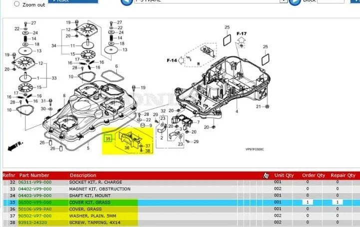 Honda Grass Protection Charging Contacts for Miimo 3000