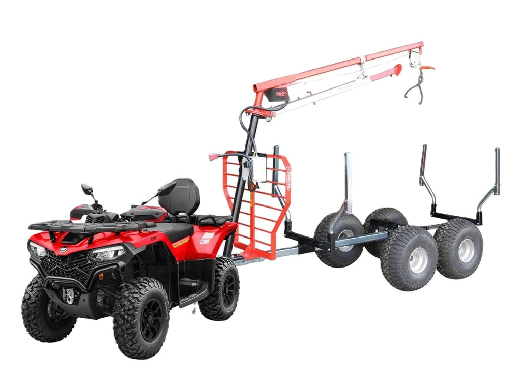 ATV med skogsvagn-boggie-kran-vinsch-med-CFMOTO-CFORCE-520-fyrhjuling-4wd