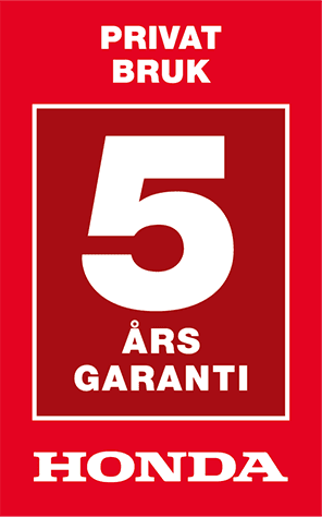Honda Garanti 5 år gäller för privat och personligt bruk