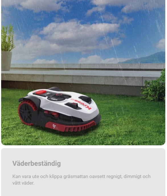 Kress Mission KR122E rek 1500m² max 2000m² + OAS Robotgräsklippare