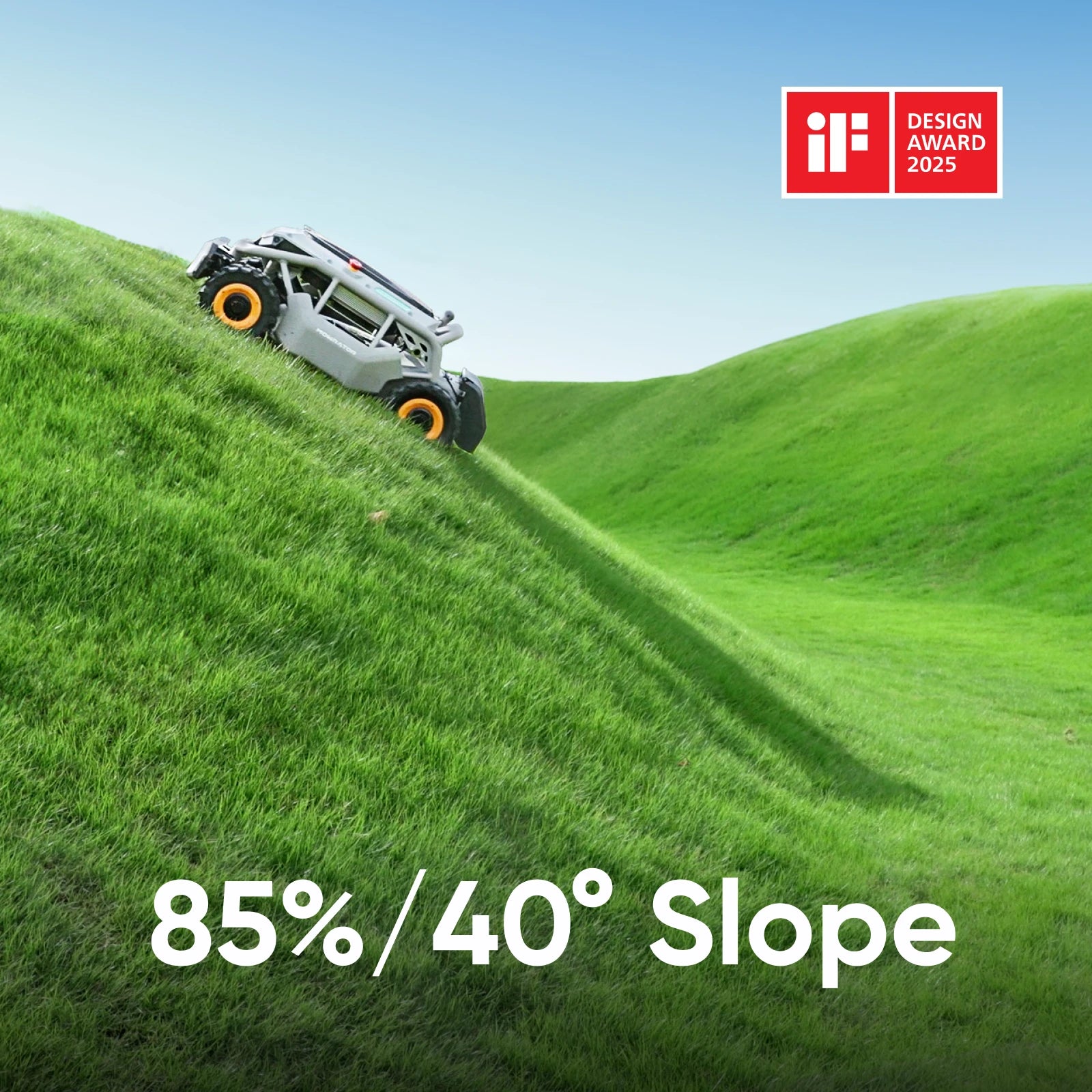 mowrator s1 remote control lawn mower 4wd 85 slope (with wide wheels)